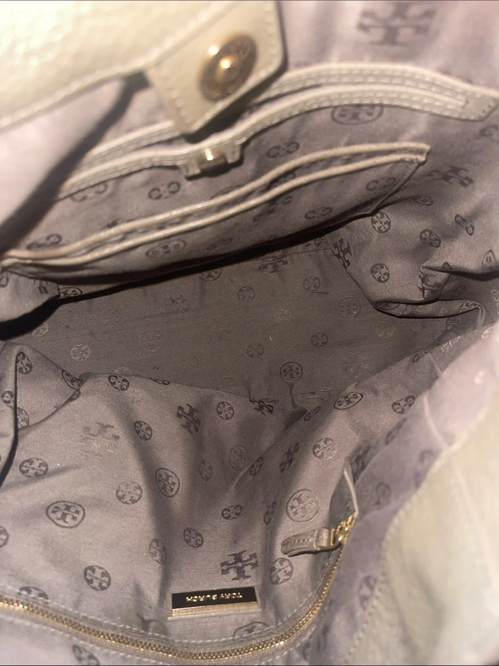 Tory Burch slouchy pebbled leather hobo bag as is
